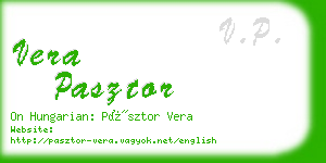 vera pasztor business card